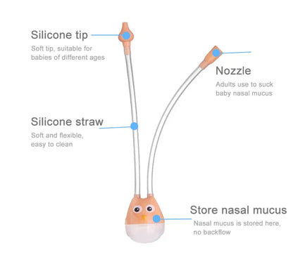 White silicone baby nasal aspirator, a must-have for newborn health and hygiene