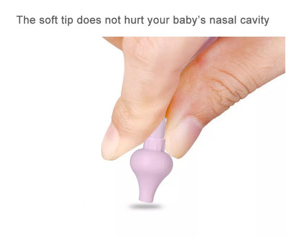 Comparison of aspirator tips, highlighting the soft silicone for infant comfort