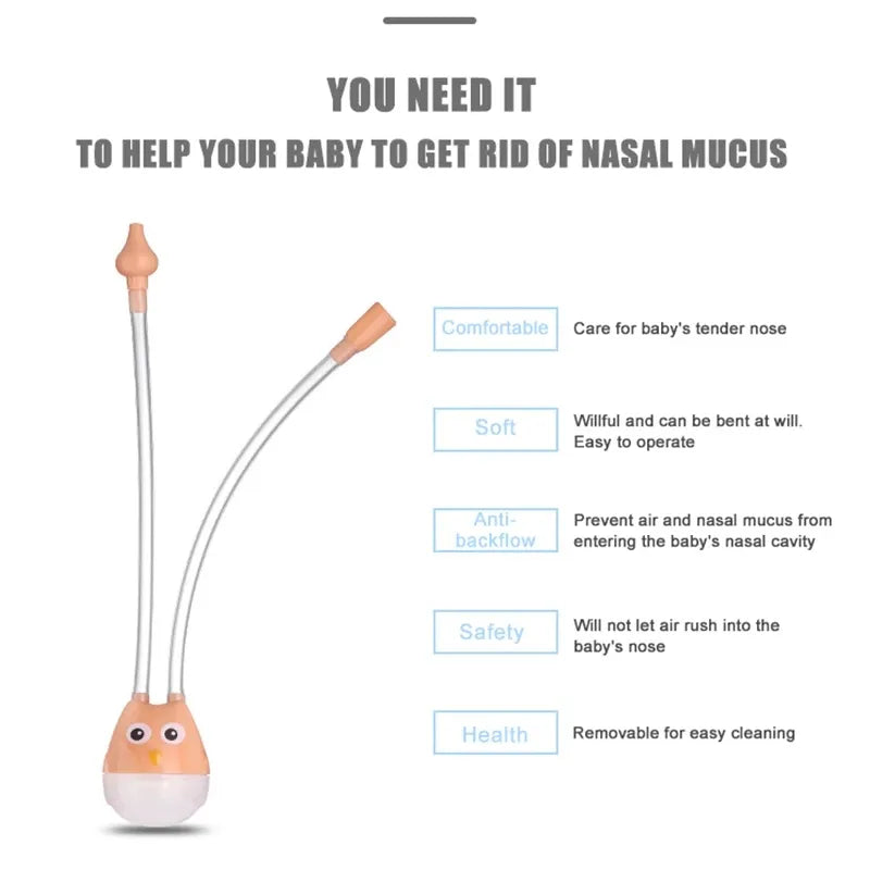 Ergonomic design of baby nose cleaner, easy to hold for gentle suction on infants