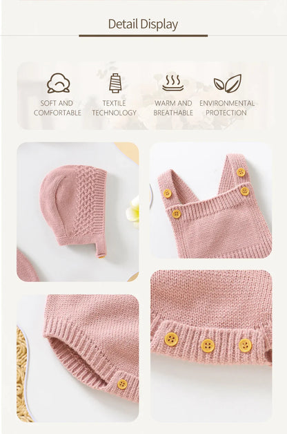 Variety of solid color sleeveless baby bodysuits with hats, acrylic for comfort, newborn clothing