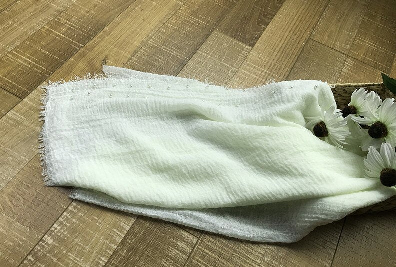 White beaded newborn baby blanket, versatile swaddle for comfort and cute photos
