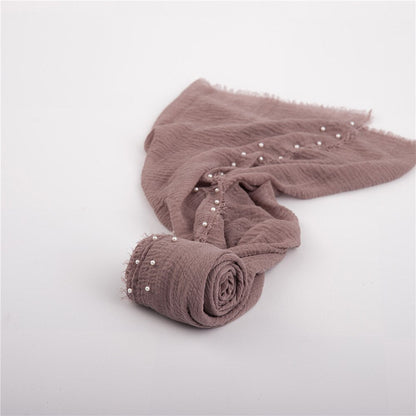 Newborn photography blanket with white beads, beautiful detail for baby pictures