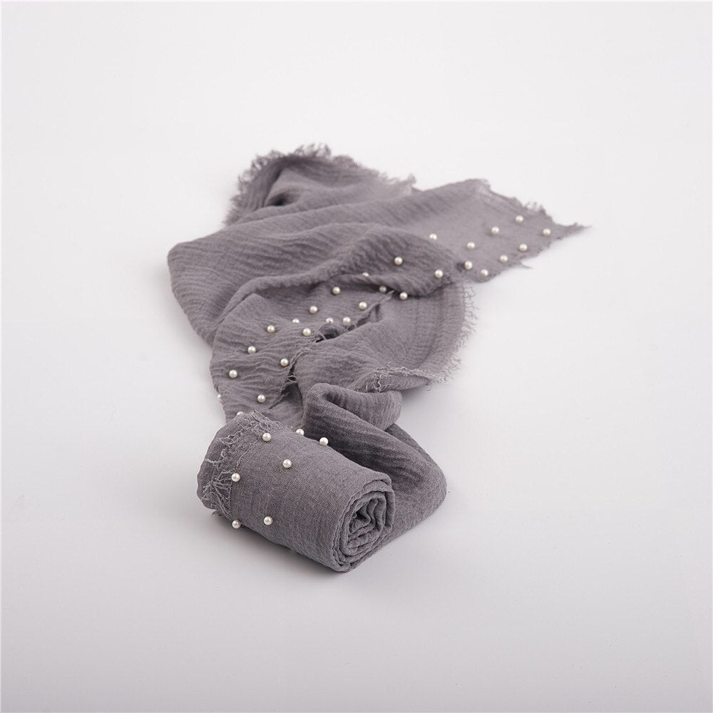 Warm and cozy newborn baby swaddle, white beads, lovely baby shower gift idea