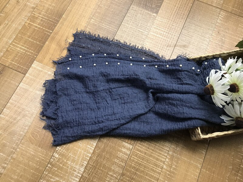 White beaded newborn blanket for swaddling and stylish baby photos, cotton blend