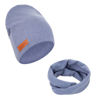 Soft turban hat and scarf set in green for baby, comfortable polyester infant attire.