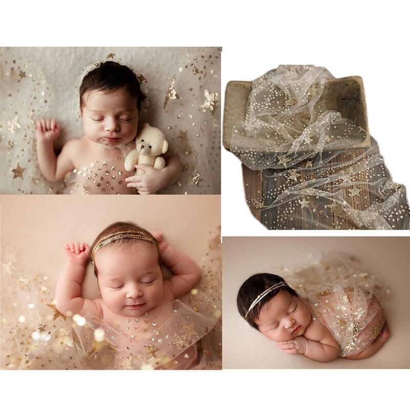 White star blanket and wrap set, essential baby accessory for unique newborn photos