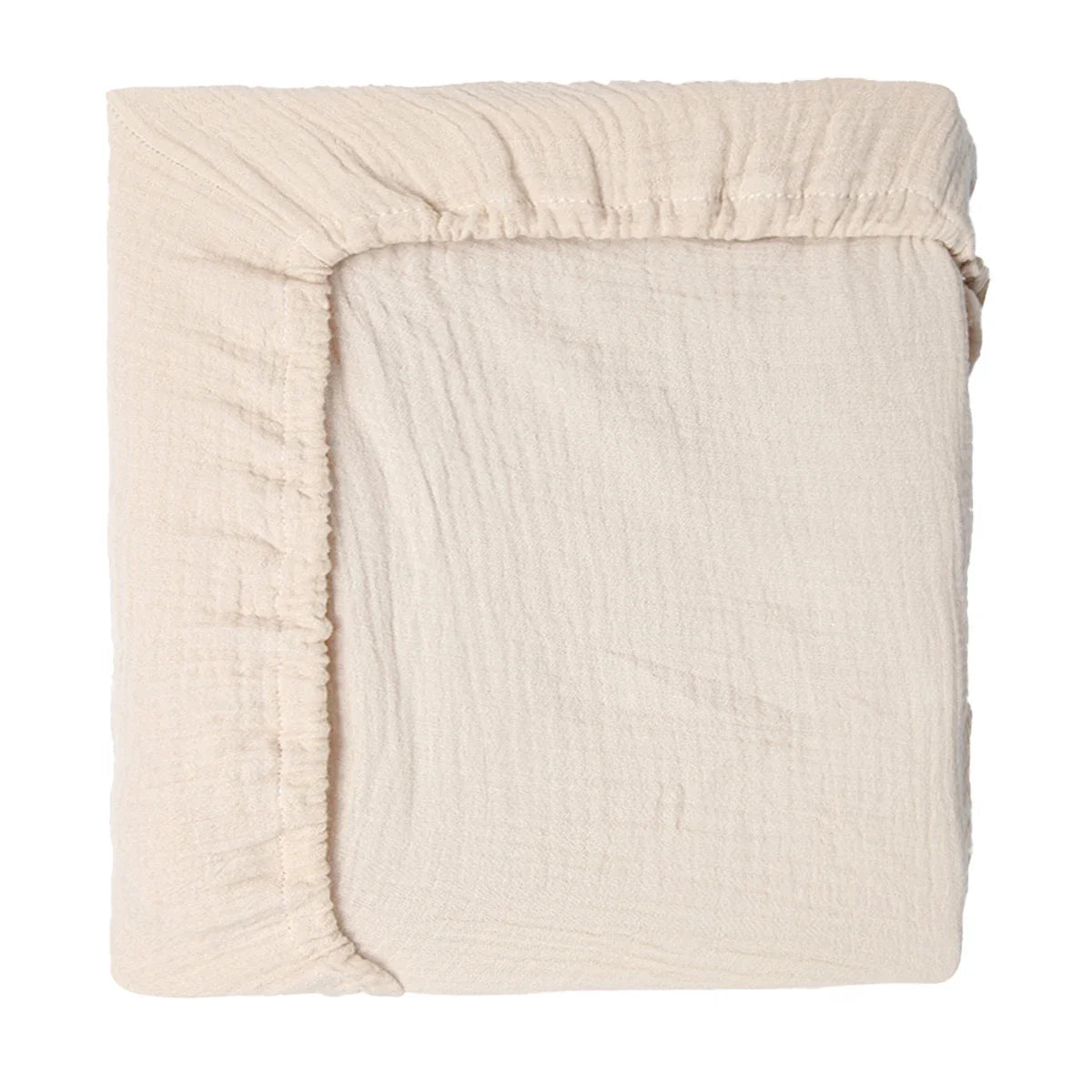 Gender-neutral newborn cartoon fitted crib sheet, soft breathable cotton with a subtle grey animal print
