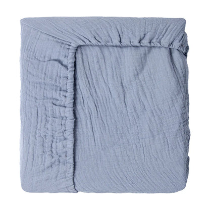 Stack of two newborn cartoon fitted crib sheets, soft breathable cotton in different patterns for baby nursery