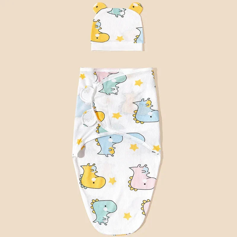 Unisex newborn cotton swaddle wrap, adjustable for comfort and secure sleep for 0-3M infants