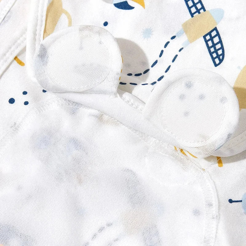 Infant adjustable cotton swaddle, baby sleeping bag for secure anti-startle rest, ages 0-3M