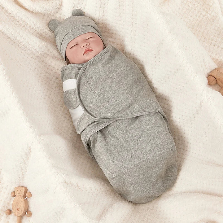 Unisex newborn cotton swaddle, adjustable sleeping bag design for babies 0-3 months old