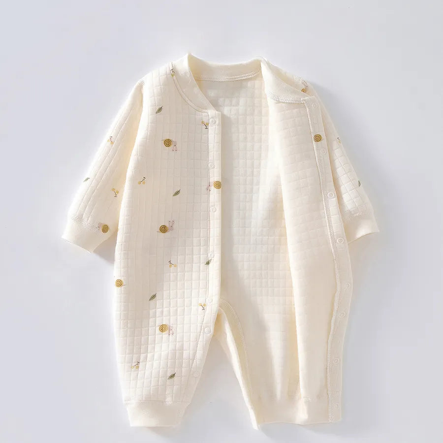 Newborn cotton bear cartoon romper jumpsuit for baby boys or girls, cozy infant apparel