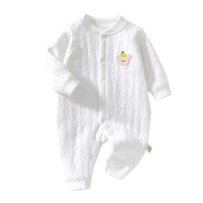 Two infant rompers: one bear, one bunny, both cotton for baby’s delicate skin