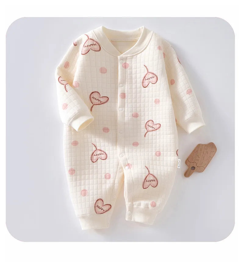 Stylish newborn cotton bear romper with hooded design, practical baby apparel