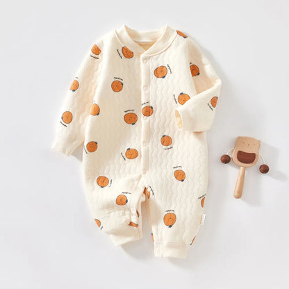 Unisex newborn cotton bunny cartoon romper jumpsuit for spring, comfy baby loungewear
