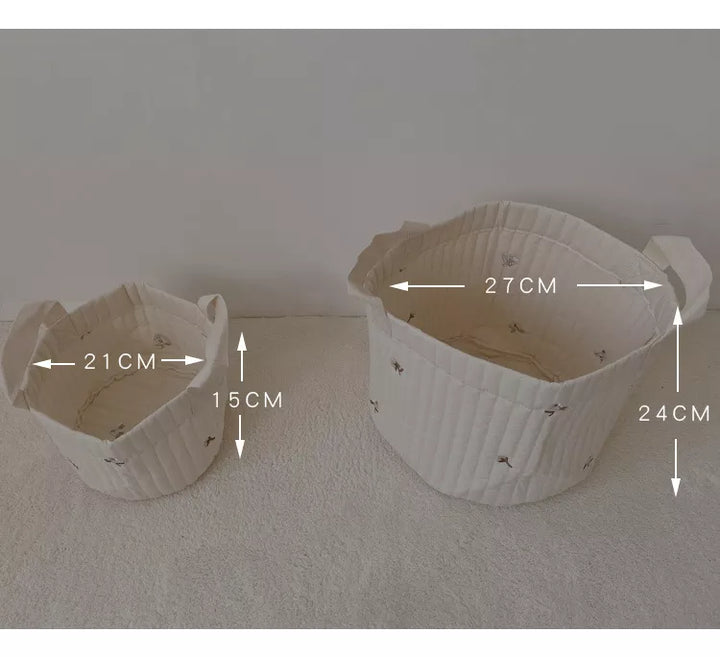 Soft cotton baby organizer caddy; essential for modern nursery storage.