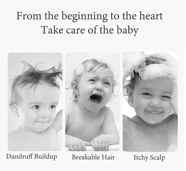 Baby hair care essentials: wooden brush with natural wool and matching wooden comb