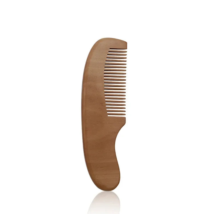 Gentle grooming tool: wooden baby brush with extra-soft wool, displayed on a clean surface