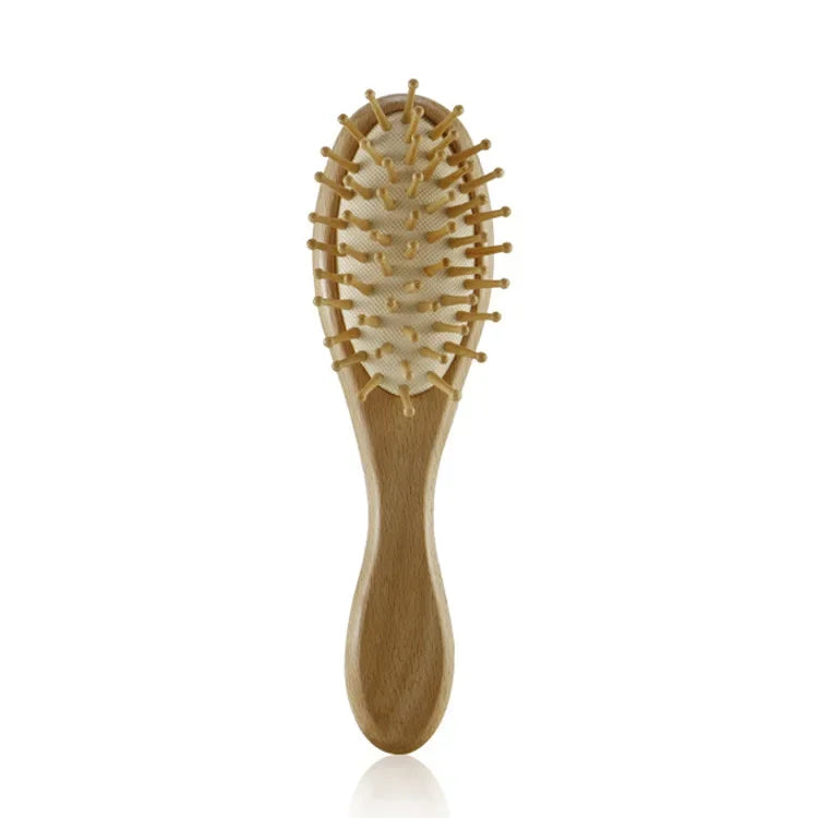 Luxury baby gift set: wooden hair brush and comb with natural wool for new parents