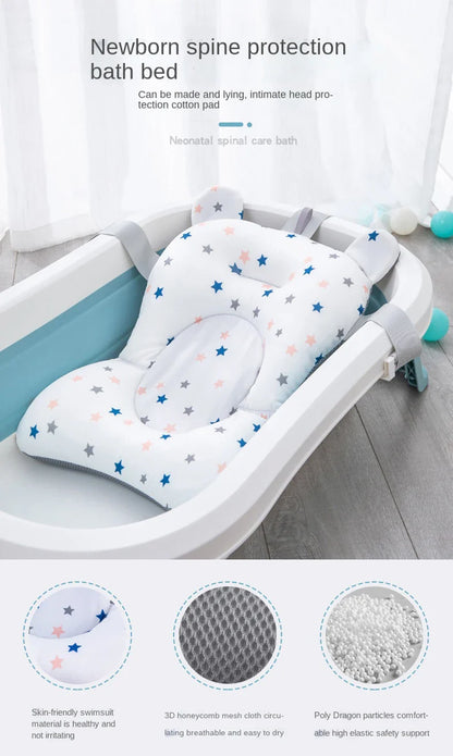 Gentle baby bath pad, soft and supportive for comfortable newborn bathing