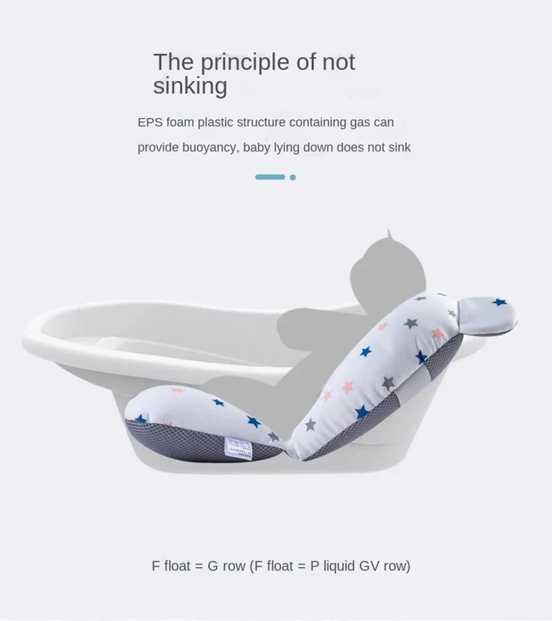 Comfortable fold-up bath support for babies, a must-have in baby bathing essentials