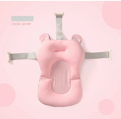 Portable infant bath gear, foldable support pad for home and travel, safe bathing