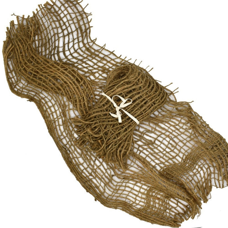 Natural jute linen prop for infant photography, baby photoshoot backdrop