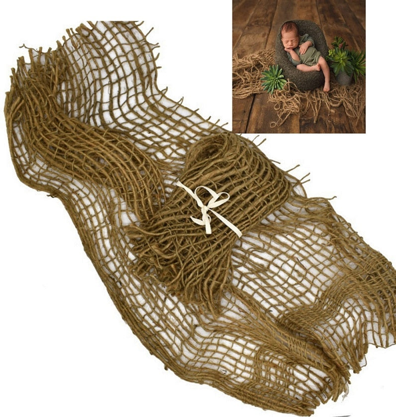 Cozy jute blanket, essential newborn photography accessory and basket stuffer