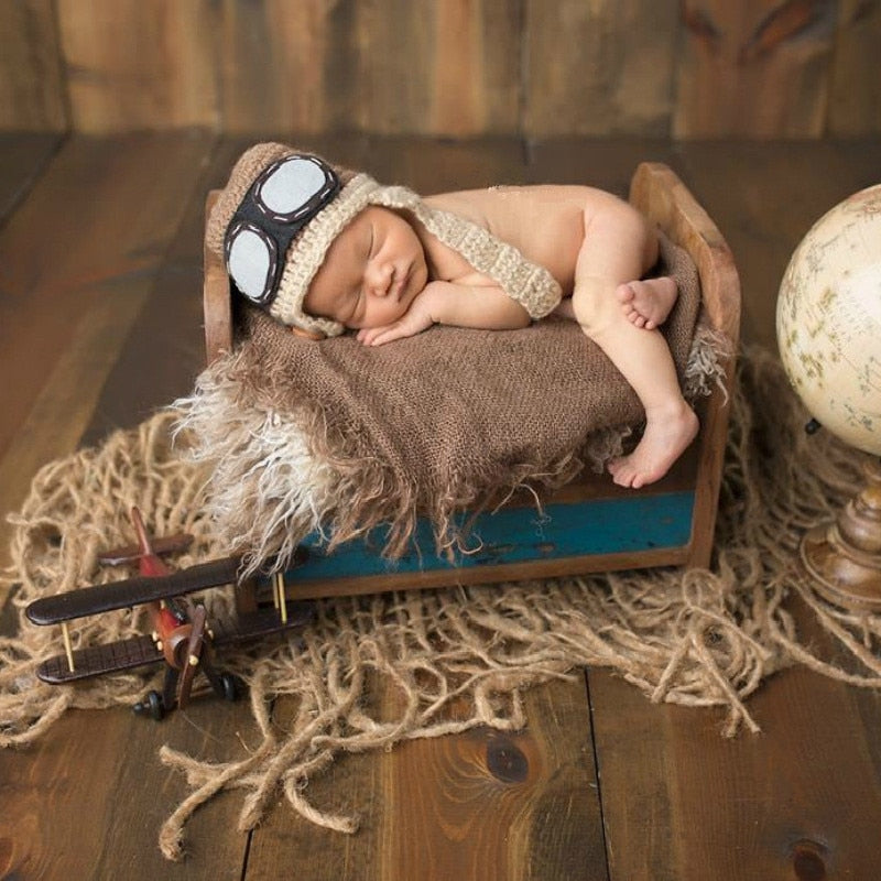 Rustic jute linen prop for baby photography, a neutral backdrop for infants