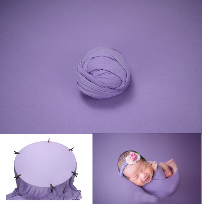 High-quality baby photography props: knit swaddle wrap and durable background blanket