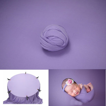 High-quality baby photography props: knit swaddle wrap and durable background blanket