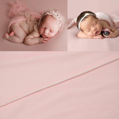 Baby photography set with versatile swaddle wrap and soft, solid color background blanket