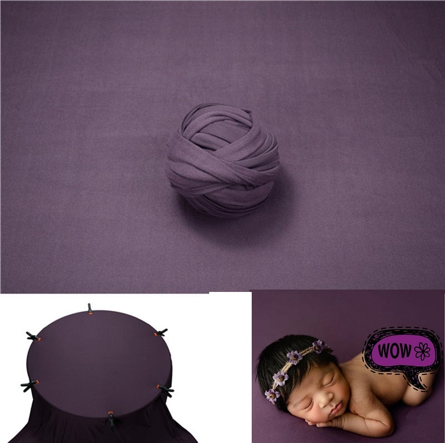 Cute baby photography props: white swaddle wrap for infants and soft texture blanket backdrop
