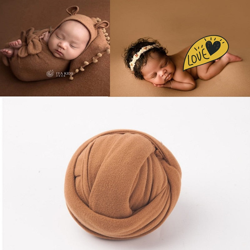 Comfortable cotton swaddle wrap and matching background blanket for baby photography
