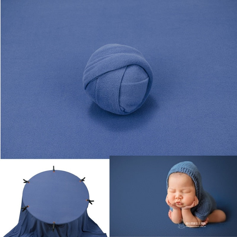 Infant photography props: breathable cotton swaddle wrap and versatile background blanket