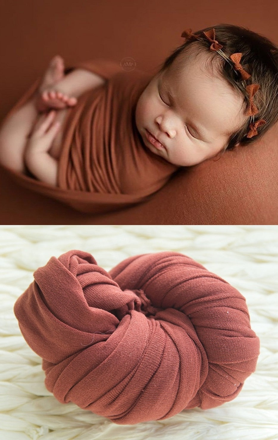 Baby swaddle blanket made from stretchable cotton, showcasing its gentle embrace for newborns.