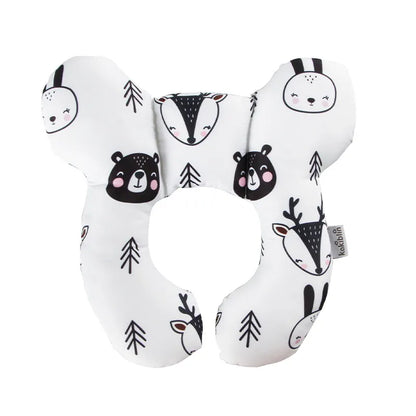 Travel-friendly U-shape head support pillow for newborns, ensures baby's head is stable