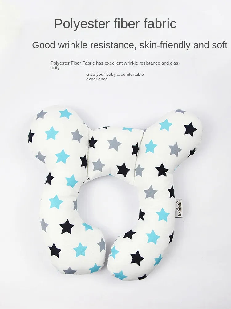 Infant travel head support pillow, U-shape design with gentle cushioning for newborns