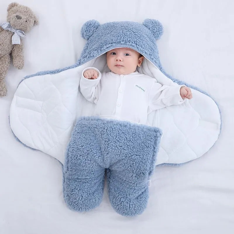 Gray newborn swaddle blanket, ultra-soft plush flannel, essential for baby nursery bedding.