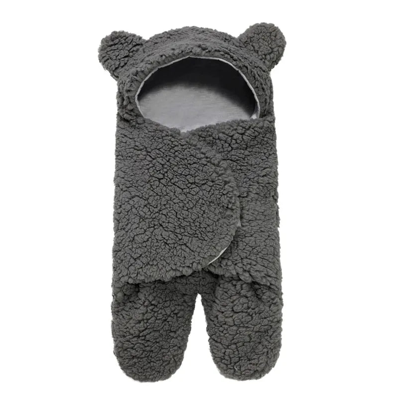 Newborn baby wrap blanket, plush and cozy, perfect for swaddling and comfortable sleep.