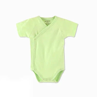 Unisex newborn organic cotton short-sleeve romper, perfect baby bodysuit for everyday wear