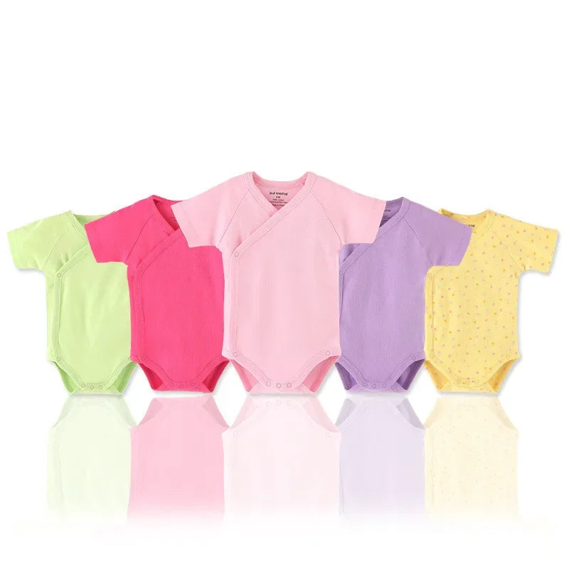 Soft infant apparel: newborn organic cotton short-sleeve romper, a comfy baby bodysuit
