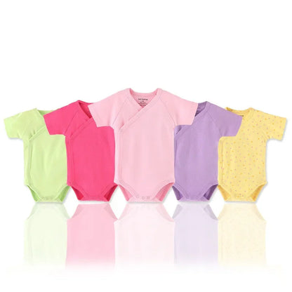 Soft infant apparel: newborn organic cotton short-sleeve romper, a comfy baby bodysuit