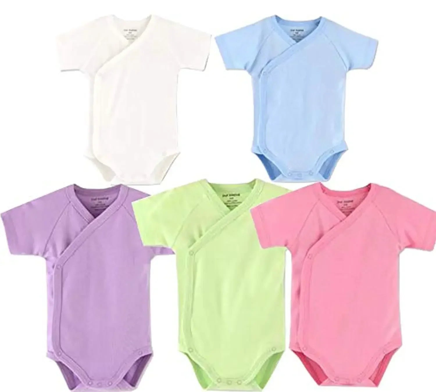 Unisex baby v-neck romper, organic cotton short-sleeve bodysuit, ideal for newborns