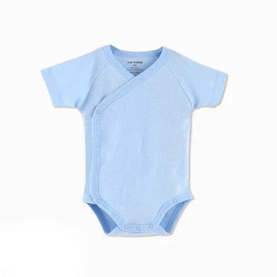 Organic cotton newborn romper in a unisex design, soft short-sleeve baby bodysuit
