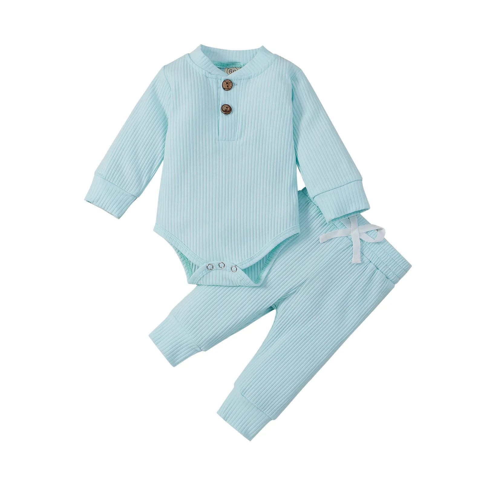 Unisex infant ribbed bodysuit showcasing a timeless plaid print with elastic pants.