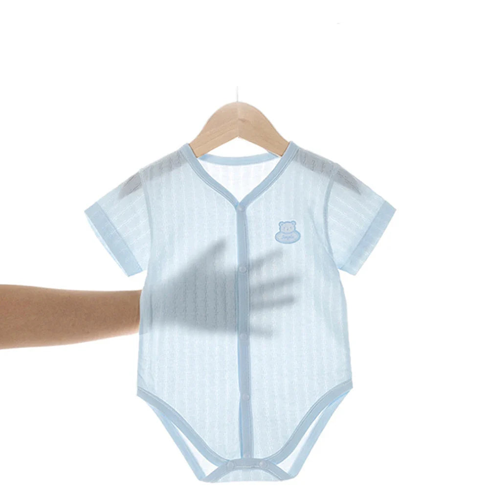 Soft pink newborn unisex cotton short sleeve bodysuit for baby comfort and easy changing
