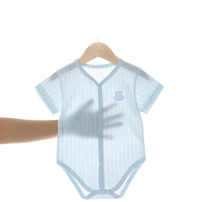 Soft pink newborn unisex cotton short sleeve bodysuit for baby comfort and easy changing
