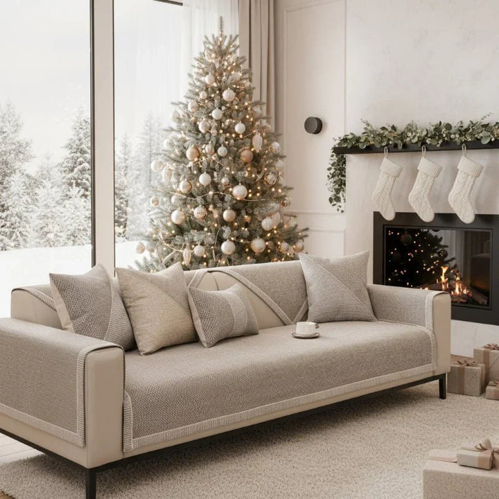 Non-slip cotton-linen sofa protector for all seasons. Keep your furniture safe and stylish.