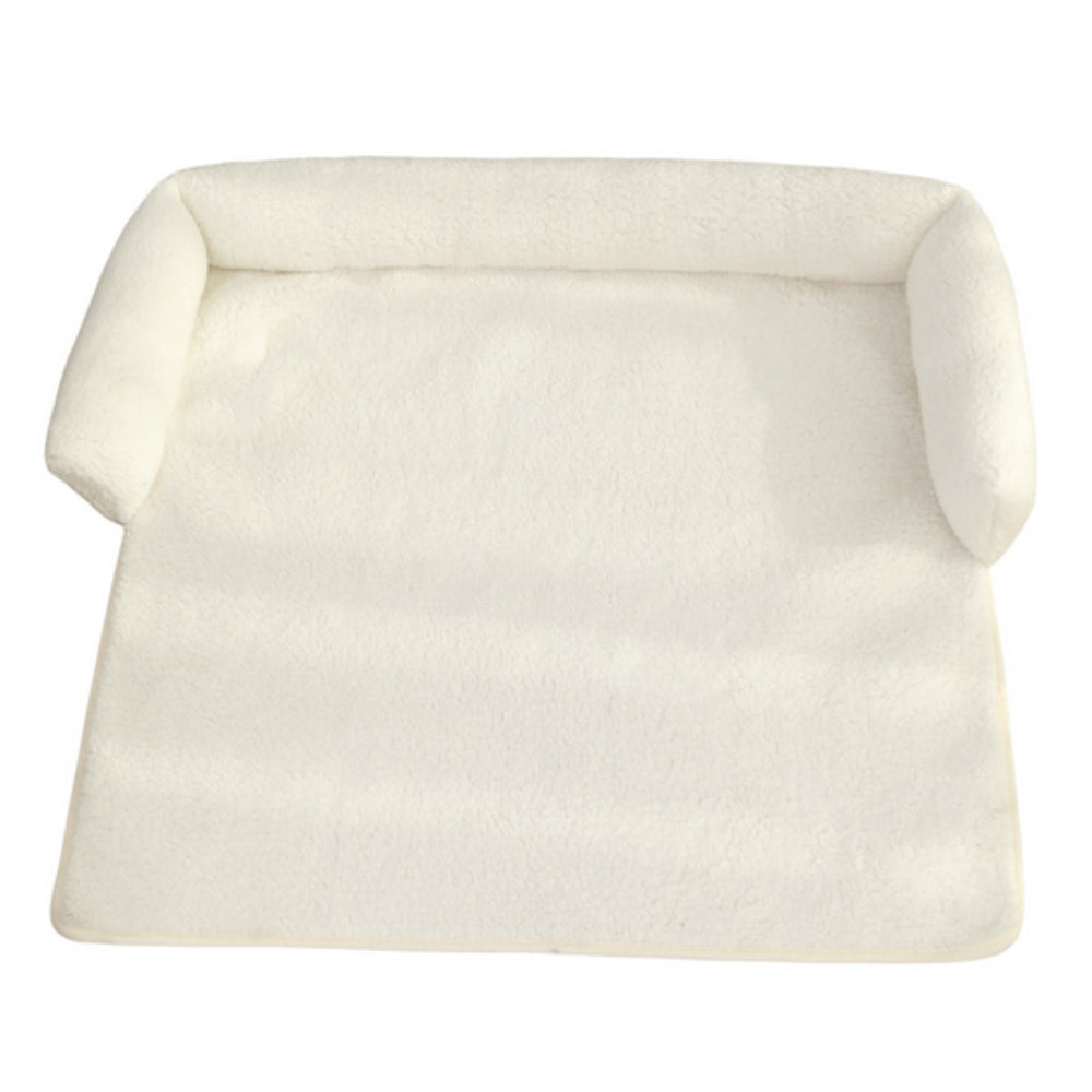 Cozy nylon non-slip pet blanket with neck pillow, ideal washable bed for small dogs, medium dogs, and cats.